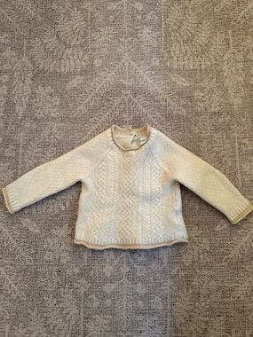 Ralph Lauren Cream Cable Knit Infant Sweater